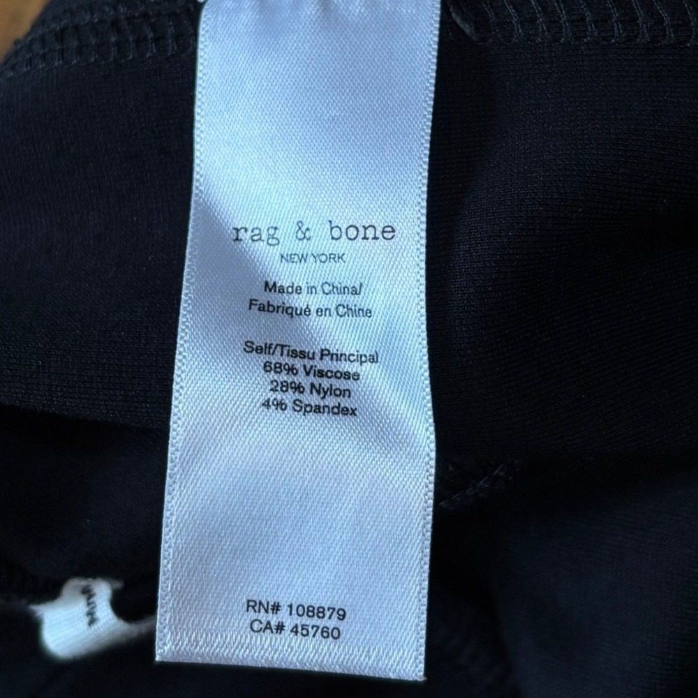 Rag & Bone Womens Black Skinny Leg Zipper Hem Pull On High Rise Dress Pants Med - Picture 7 of 9